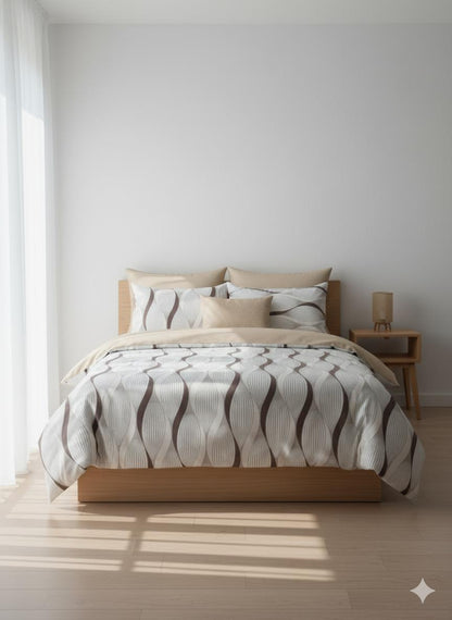 Lenjerie de pat dungi ondulate