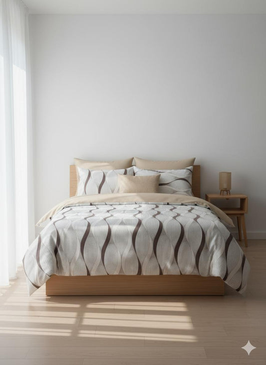 Lenjerie de pat dungi ondulate