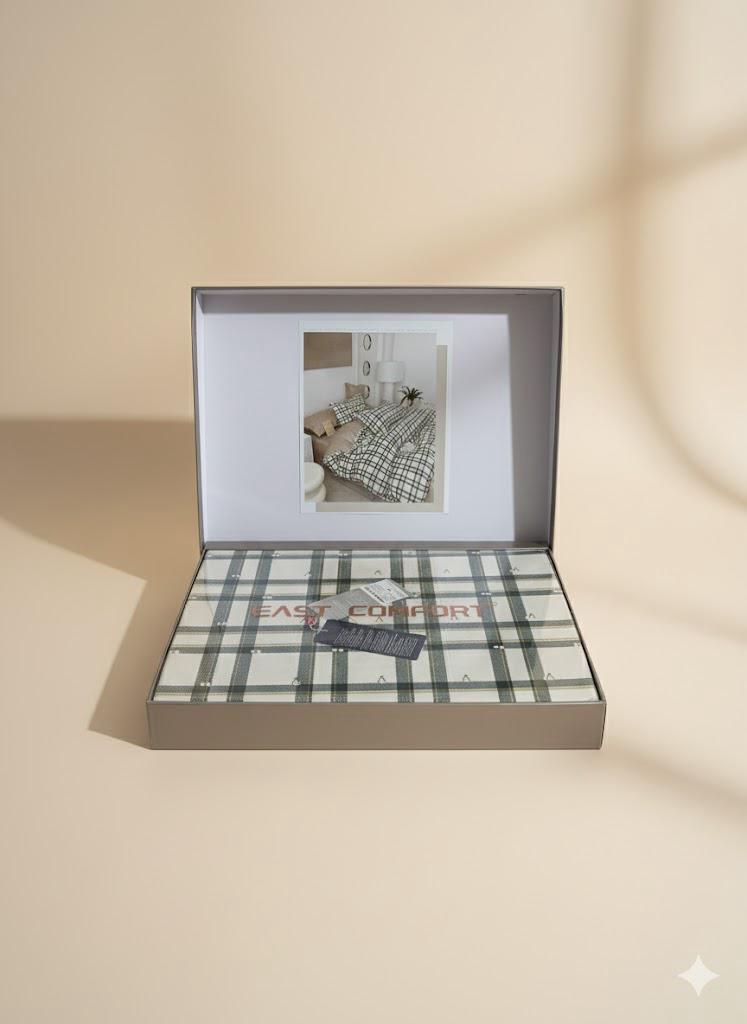 Lenjerie de pat carouri verzi